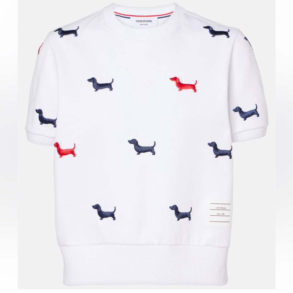 Thom Browne Short Sleeve Rib Cuff Tee
